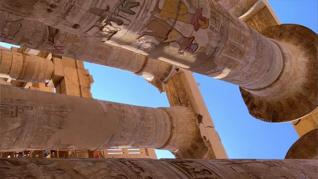 The ruins of the Egyptian temple of Karnak, the largest open-air museum in Luxor. Karnak Temple. Karnak temple complex, a mixture of destroyed temples, chapels, pylons and other buildings. Egypt 2022