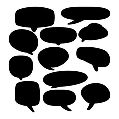 black and white speech bubbles