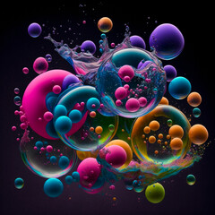 abstract background with bubbles created using generative AI technology