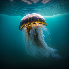 jellyfish in ocean created using generative AI technology