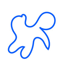 Blue Abstract Shape Squiggly Line