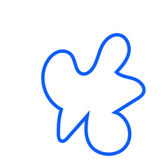 Blue Abstract Shape Squiggly Line