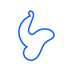 Obraz premium Blue Abstract Shape Squiggly Line