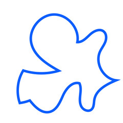 Obraz premium Blue Abstract Shape Squiggly Line