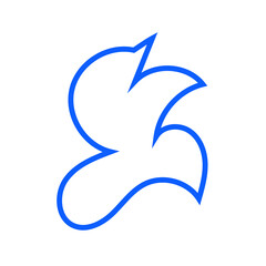 Blue Abstract Shape Squiggly Line