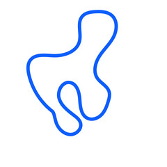 Blue Abstract Shape Squiggly Line