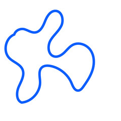 Obraz premium Blue Abstract Shape Squiggly Line
