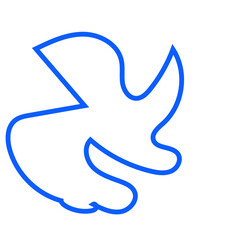 Blue Abstract Shape Squiggly Line