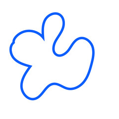 Blue Abstract Shape Squiggly Line