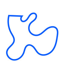 Blue Abstract Shape Squiggly Line