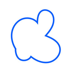 Blue Abstract Shape Squiggly Line