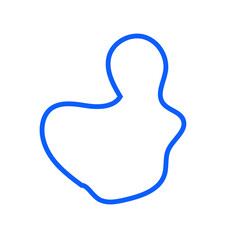 Blue Abstract Shape Squiggly Line