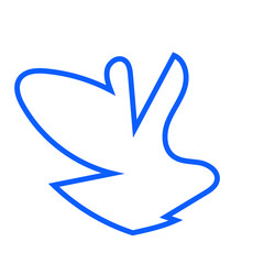 Blue Abstract Shape Squiggly Line