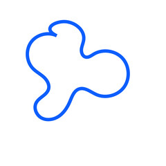 Obraz premium Blue Abstract Shape Squiggly Line