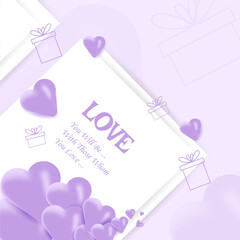 Happy Valentines Day cards, posters, covers set. Abstract minimal templates in modern geometric style with hearts pattern for celebration, decoration, branding, packaging, web and social media banners