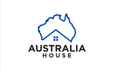 Australia with house style logo template