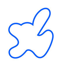 Blue Abstract Shape Squiggly Line