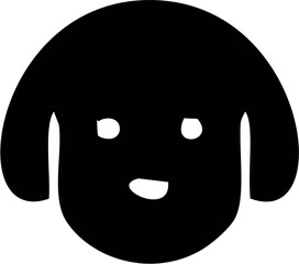 BLACK DOG ICON, BLACK DOG ILLUSTRATION, BLACK DOG, BLACK DOG HEAD, ANIMAL