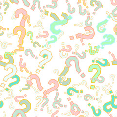 Quiz seamless pattern. Question marks, doubt, faq