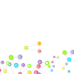 Social media marketing icons internet tags target