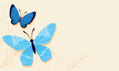 beauty blue butterflies insects
