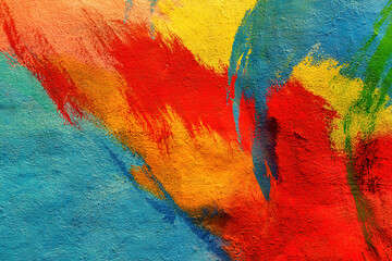 Colorful graffiti painted on a wall. Abstract urban background. Spray painting art.