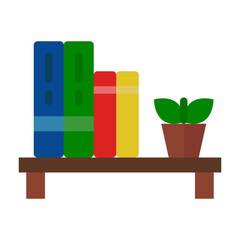 Bookshelf flat icon