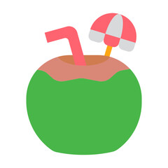 coconut drink flat icon