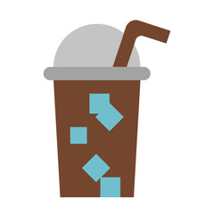 cold coffee flat icon