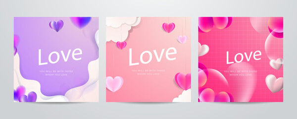 Happy valentine's day instagram tiktok or social media post template background