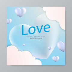 Happy valentine's day social media banner design template