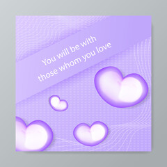 Realistic greeting card for valentine's day celebration