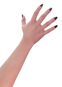 3D Hand with long red nails