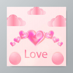 Realistic greeting card for valentine's day celebration