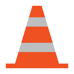 traffic cone flat icon