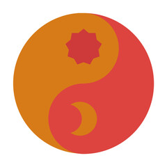 Yin Yang flat icon