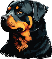 Rottweiler Dog Watercolor Sketch Hand Drawn Artwork Painting Drawing Illustration Graphic Vector SVG EPS