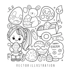 happy easter colouring page