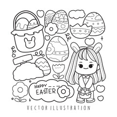 happy easter colouring page