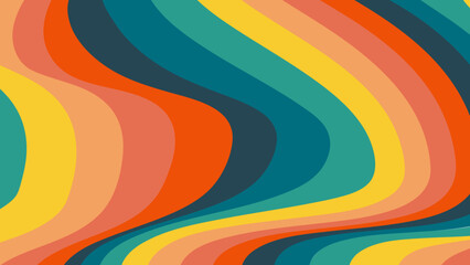 Obraz premium retro wavy abstract colorful background
