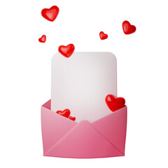 Valentine love letter card 3D
