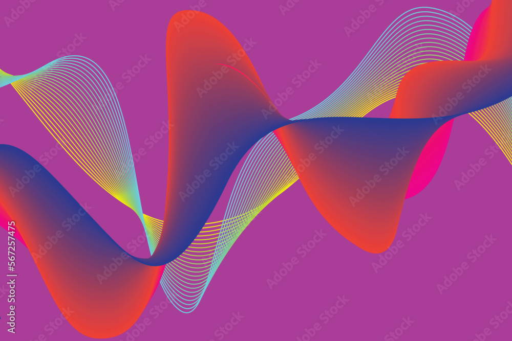 Poster colorful gradient wave abstract background. modern poster with gradient 3d flow shape. innovation ba