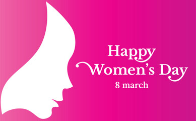 Women's day typography with woman's face illustration