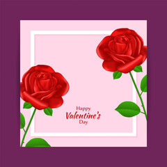 Vector illustration of Happy Valentine's Day Photoframe concept greeting