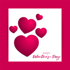 Vector illustration of Happy Valentine's Day Photoframe concept greeting