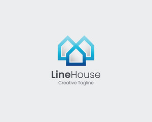 Fototapeta premium Simple minimal line house logo