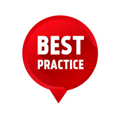 Best practice text quote speech bubble icon. Knowledge Management, business concept. Modern vector illustration.