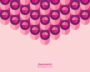 Simple pink circle geometric background