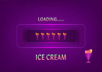 Summer holiday ice cream loading digital status bar network communication progress technology abstract background vector illustration 20230202