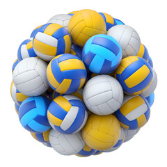 Volleyball balls isolated on white background - 3D illustration 